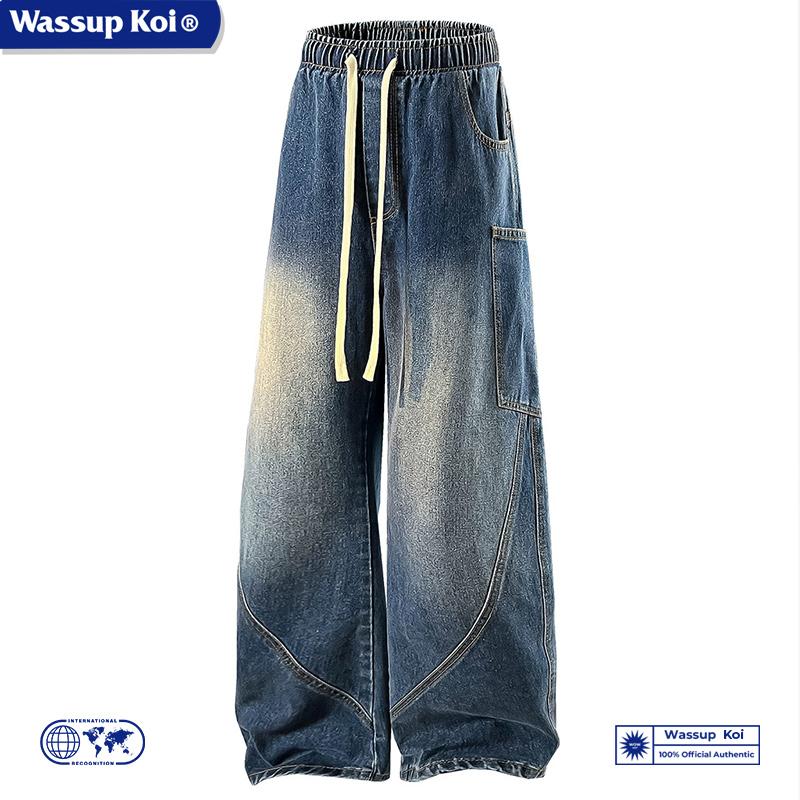 WASSUPKOI联名工装弯刀牛仔裤子