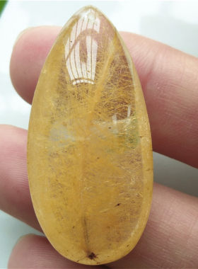 金发晶树形吊坠银钛发丝水晶