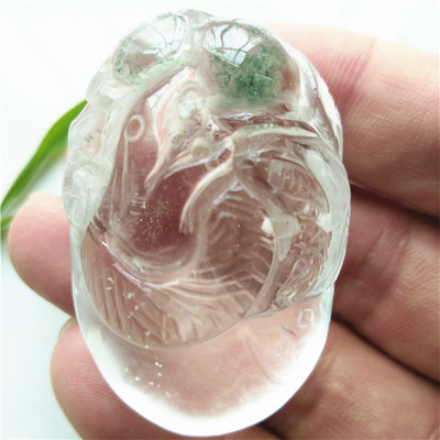 天然绿幽灵水晶蛇吊坠12生肖