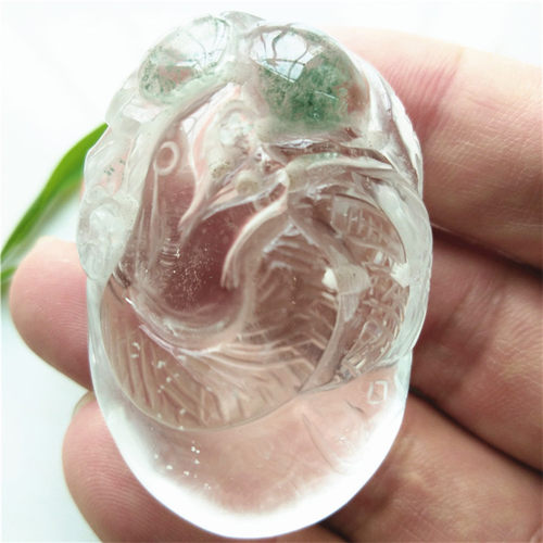 天然绿幽灵水晶蛇吊坠12生肖