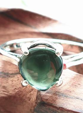 巴西蓝碧玺925银戒指宝石