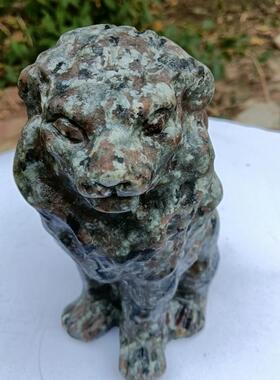 天然雄狮摆件火焰石开业新房子