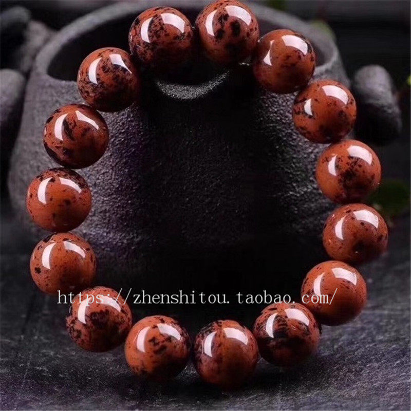 原矿天然金丝虎绒红曜石手链串12MM水晶男女珠宝情侣夫妻家人幸福