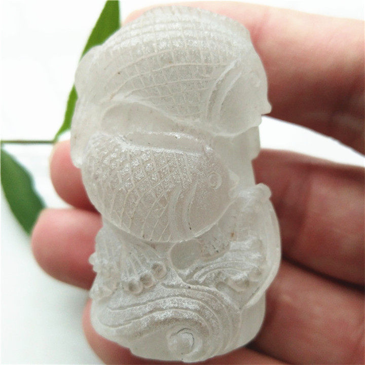 原生态天然绿幽灵水晶双鱼吊坠莲藕没抛光原汁原味大自然魅力星座