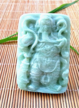 天河石关公武财神大刀吊坠