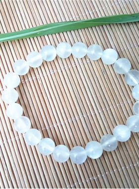 天然白月光石手链单圈女款8MM