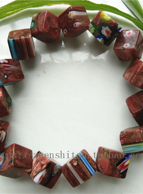 迷彩金沙石立方体星光闪烁手串