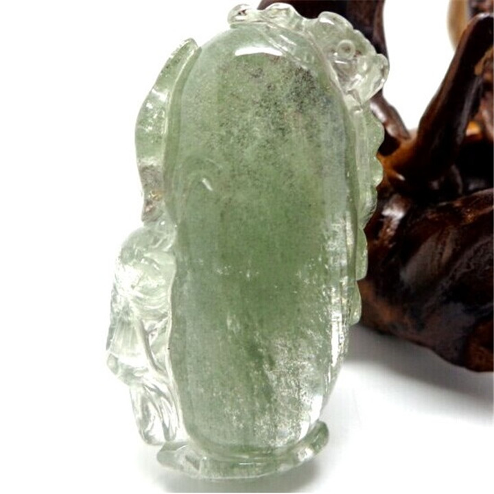 收藏版天然绿幽灵福在眼前吊坠水晶蝙蝠富贵一帆风顺如鱼得水挂件