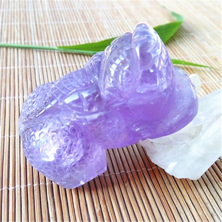 天然紫水晶貔貅吊坠招财平安幸福爱情甜蜜紫晶天禄项链挂坠男女款