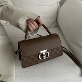 美拉德包包女2024新款 高级感秋冬复古单肩斜挎小方包精致小手提包