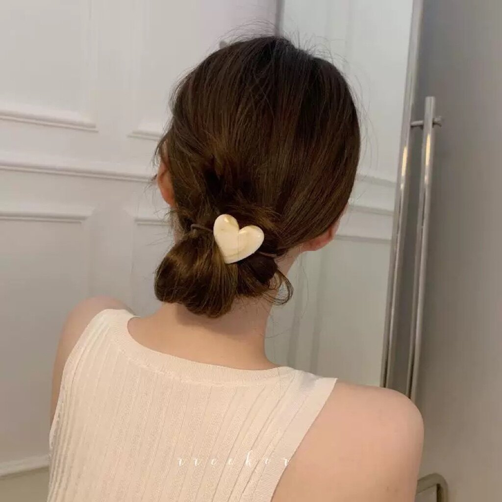 简约清新款头绳 小可爱女爱心小皮筋扎丸子头发圈桃心气质头饰