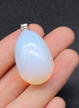 【茜茜珠饰】鸡蛋吊坠天然水晶玛瑙半宝石鸟蛋吊坠半成品diy 11色