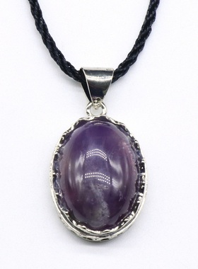 【茜茜珠饰】水晶红玛瑙虎眼石东陵玉吊坠鲍鱼贝贝壳项链 17色