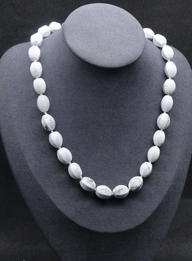 【茜茜珠饰】水晶玛瑙石七彩石头项链 瓜米珠打结项链 10色