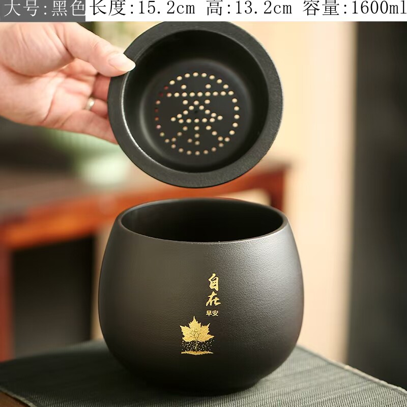 创意陶瓷中式茶叶渣桶茶水分离茶洗茶渣桶功夫茶摆茶洗水盂茶盂