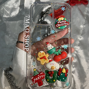 可爱圣诞树适用iphone17promax手机壳苹果16pro15小米13proreno14