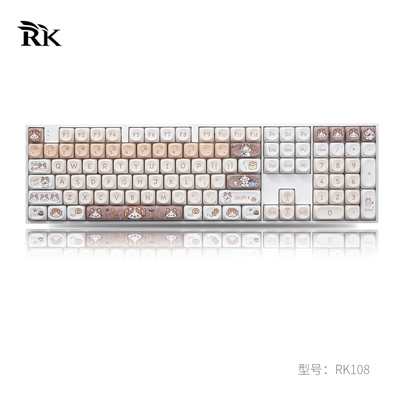 RK108单模有线机械键盘办公RGB女生可爱青轴电竞游戏办公键盘