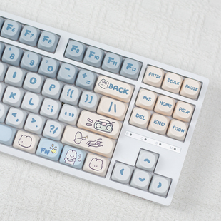 HW87三模成品机械键盘2.4G无线蓝牙麻将音女生办公静音黑莓粉键帽