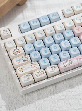 108键成品机械键盘三模有线无线蓝牙女生办公游戏静音高颜值键盘