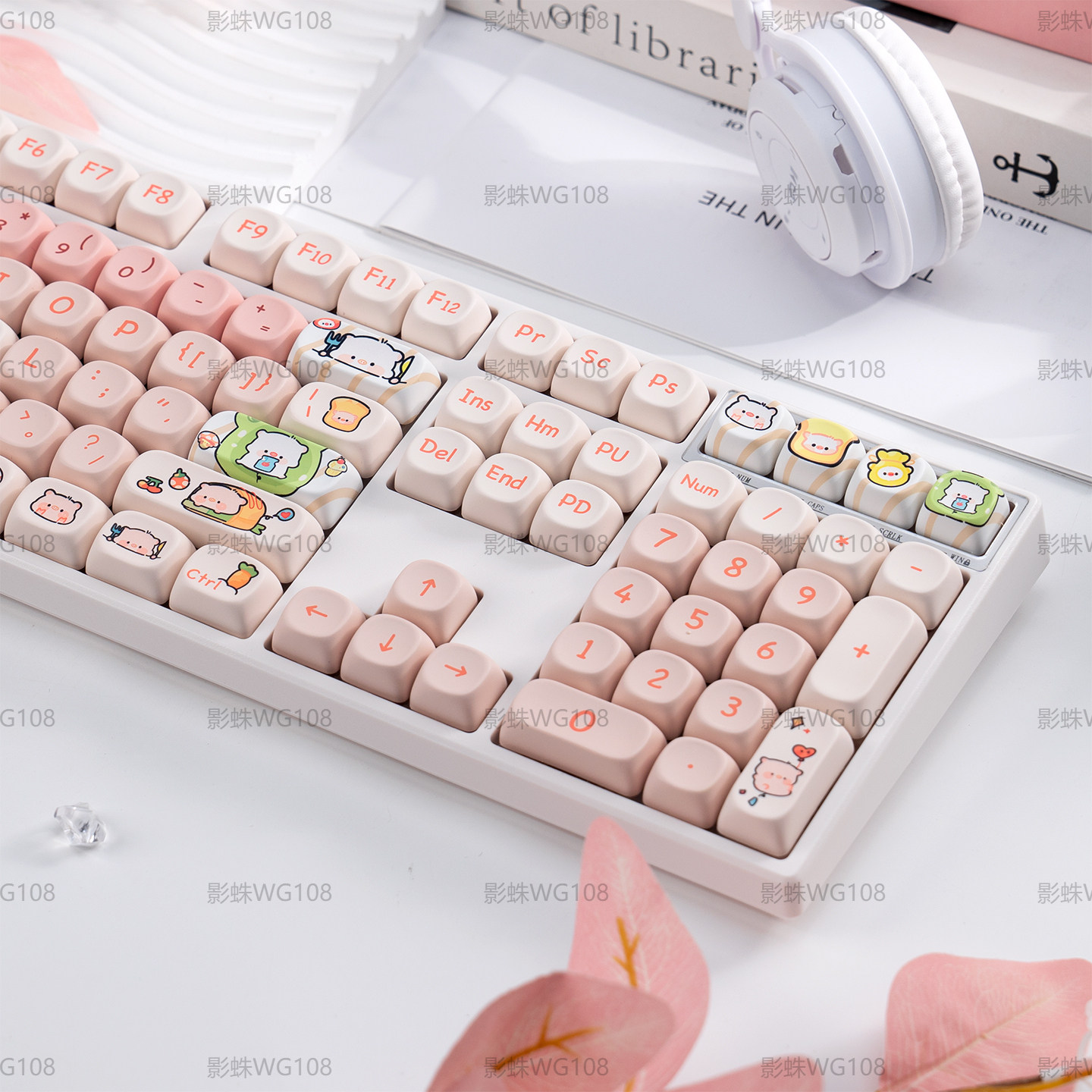 影蛛WG108三模静音RGB机械键盘