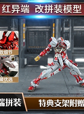 新彩盒 大班6601 红异端改 MG1/100 拼装模型 带大剑双刀特典支架