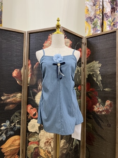 手作孤品北纬8度复古系宫廷风吊带女立体花朵无袖 ins东南亚风高品