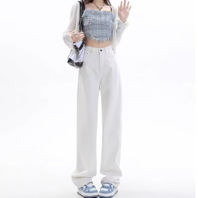 夏季新款高个子加长阔腿牛仔裤