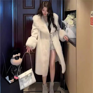 冬季仿狐狸毛皮草外套女长款