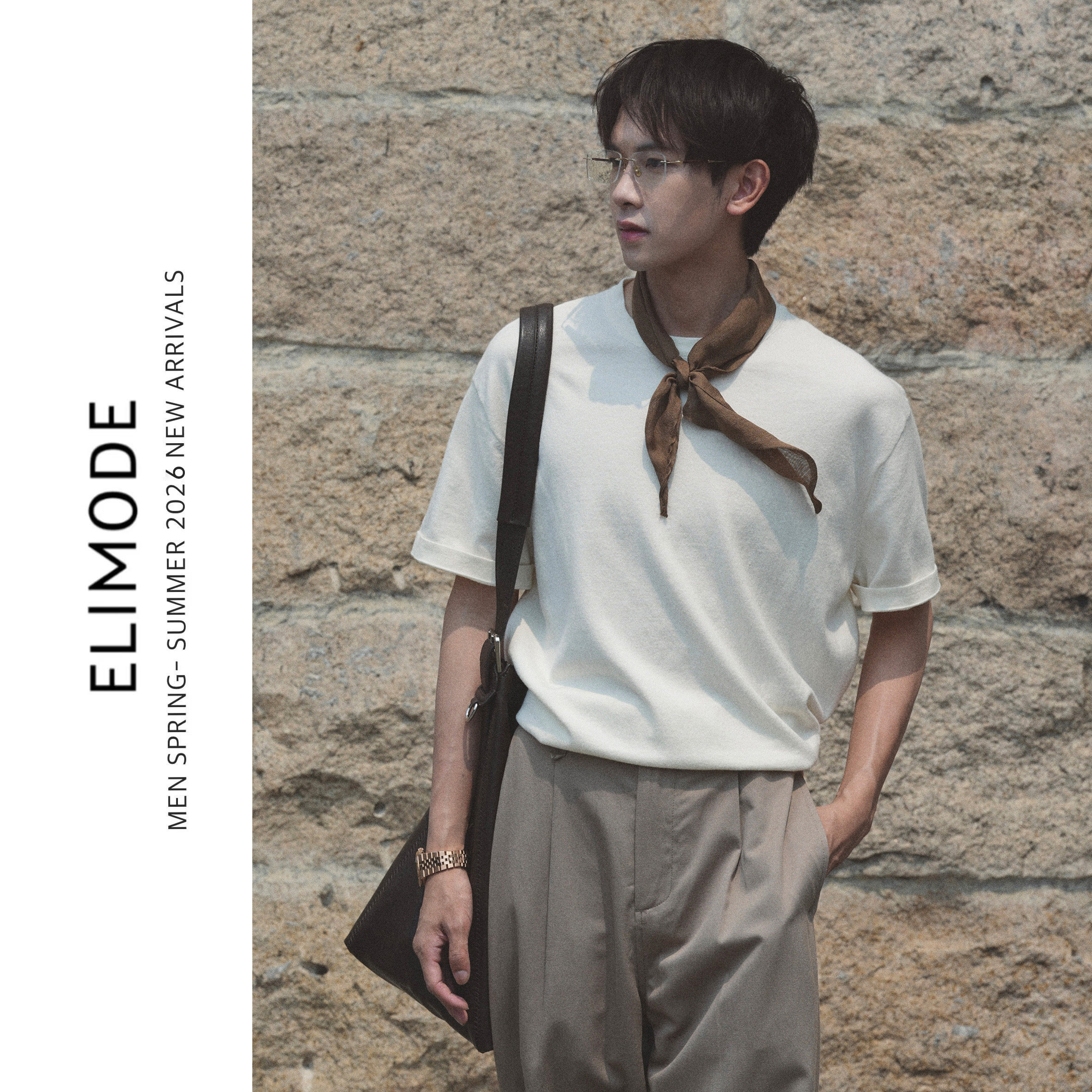 ELI【雪莉】抗缩水阿尔山羊绒精梳棉混纺高支云朵感透气针织短袖