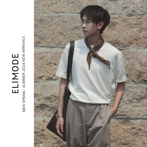 ELI【雪莉】抗缩水阿尔山羊绒精梳棉混纺高支云朵感透气针织短袖