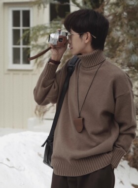 ELI 【冬日海街】24秋冬百搭保暖可翻高领针织打底毛衣软糯毛衫