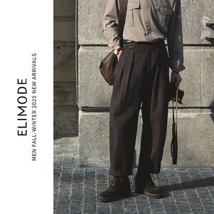 牛仔长裤 春夏亚麻匹马棉混纺透气休闲微弯刀直筒裤 男 山屿 ELI