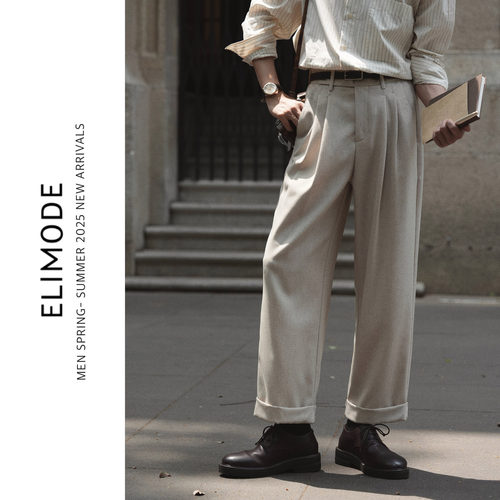 夏季老钱风雨露麻轻薄透气休闲裤