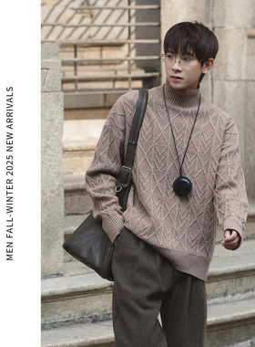 ELI【云岩】提花肌理感羊毛混纺针织毛衣中高领内搭打底针织衫冬