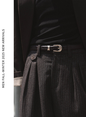 ELI【 榛子摩卡】意大利进口头层小牛皮cleanfit松弛感真皮腰带