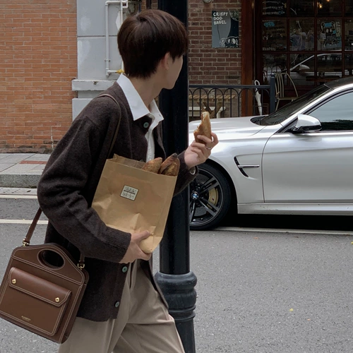 Демисезонный трикотажный кардиган, свитер для влюбленных, ретро куртка для отдыха, в корейском стиле, оверсайз