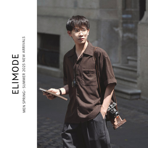 天丝木棉混纺老钱风凉感短袖衬衫