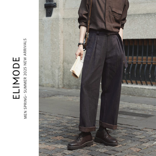 夏季法国雨露麻轻薄透气牛仔裤