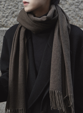 Eli 【岛屿杂志】纯色冬季保暖复古美拉德男女同款针织毛线围巾围