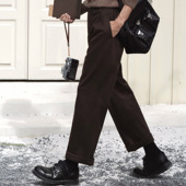 芬兰木屋 24冬款 单褶腰头设计保暖绒感毛呢休闲西裤 ELI 厚长裤