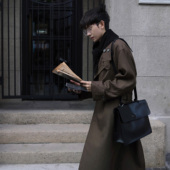 复古插肩斜纹立体廓形翻领设计感中长款 Eli 柏林信签 男风衣