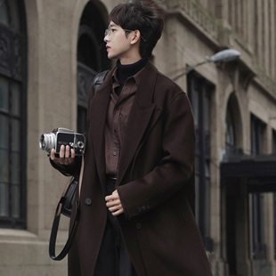 大衣外套 戗驳双领设计澳洲美利奴羊毛双面呢长款 ELI 挪威雪松
