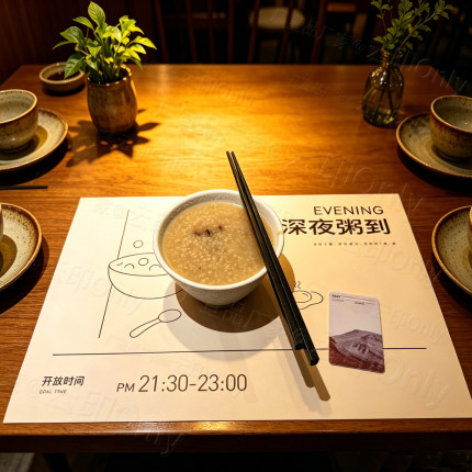 亚朵酒店深夜粥到餐桌垫纸 餐盘垫纸 30x45 亚朵酒店餐垫纸