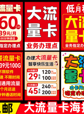 手机大流量卡海报广告海报墙贴画