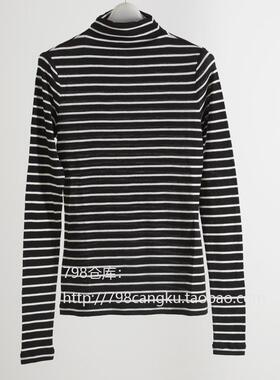 798仓库 10.22上新 法式撞色条纹套头美利奴羊毛长袖衫2A240302