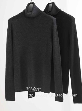798仓库 美利诺羊毛 高领亲肤坑条修身版超细羊毛打底衫2A23041