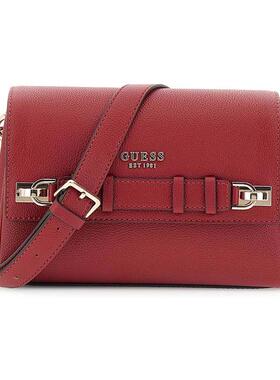 代购GUESS女士斜挎包翻盖设计容量适中轻便携带多用途红色