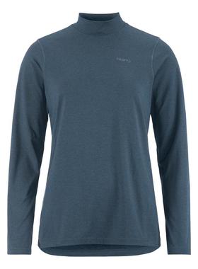 代购craft女士跑步上衣透气速干贴身舒适环保材质深蓝色长袖高领