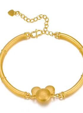 东大门网红小众热卖米奇头手镯环链金色手链少女可爱饰品