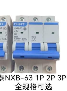 NXB-63 4P正泰小型断路器空气开关1P 2P 3P 32A 40A 50A20A25A16A